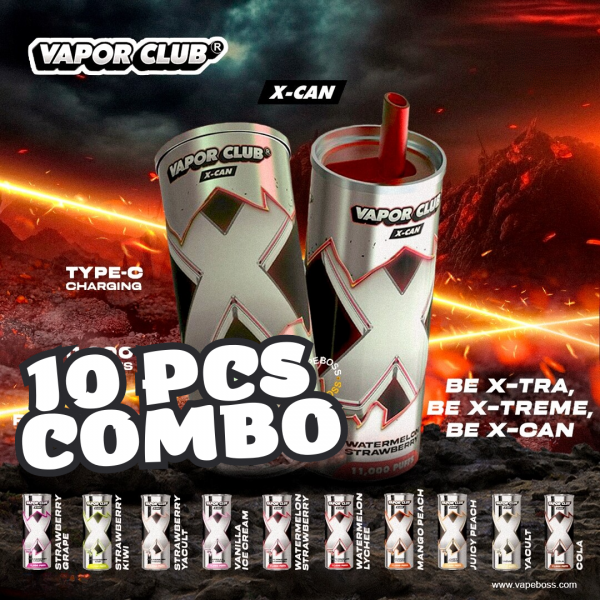 10 X VAPOR CLUB XCAN 11000 DISPOSABLE BUNDLE